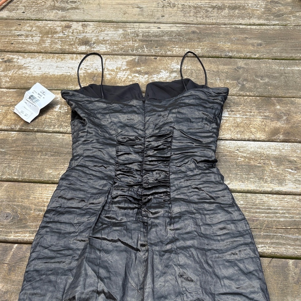 NWT Nicole Miller 00s/10s body con Black Ruched Dress size 6p - Picture 4 of 9